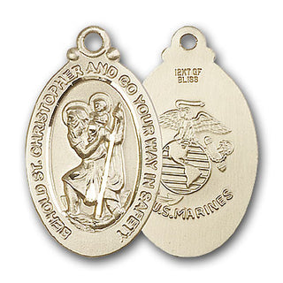 14K Gold St. Christopher Pendant