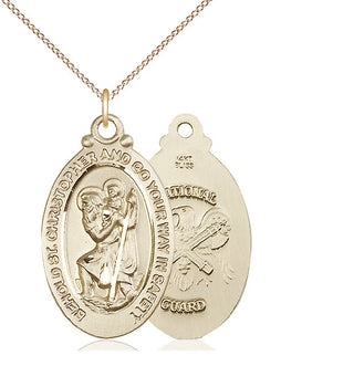 14kt Gold Saint Christopher National Guard Medal