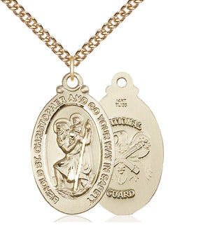 14kt Gold Saint Christopher National Guard Medal