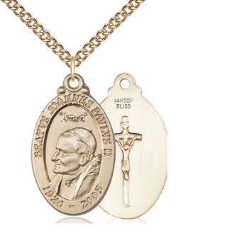 14kt Gold Filled Saint John Paul II Medal Catholic Jewelry