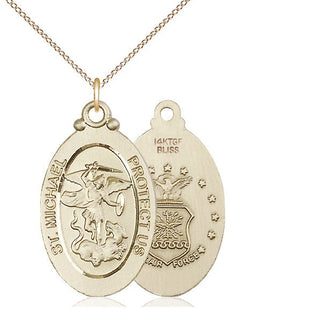 14kt Gold Filled Saint Michael Air Force Medal Catholic Jewelry