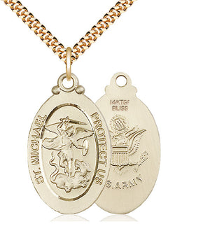 14kt Gold Filled Saint Michael Army Medal Catholic Jewelry