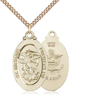 14kt Gold Filled Saint Michael Army Medal Catholic Jewelry