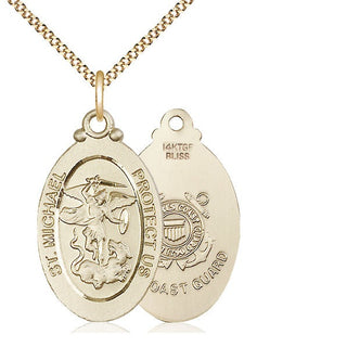 14kt Gold Filled Saint Michael Coast Guard Medal Catholic Jewelry