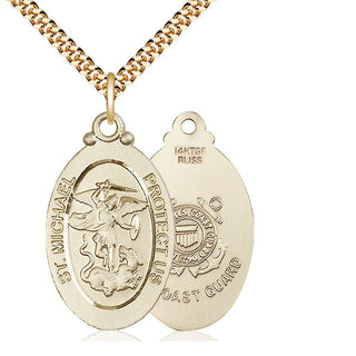 14kt Gold Filled Saint Michael Coast Guard Medal Catholic Jewelry