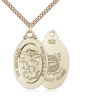 14kt Gold Filled Saint Michael Coast Guard Medal Catholic Jewelry