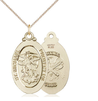 14kt Gold Filled Saint Michael National Guard Medal Catholic Jewelry