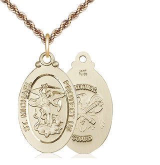 14kt Gold Saint Michael National Guard Medal