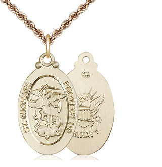14kt Gold Saint Michael Navy Medal