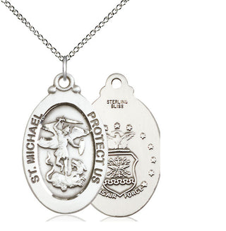 Sterling Silver Saint Michael Air Force Medal Catholic Jewelry