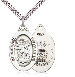 Sterling Silver Saint Michael Air Force Medal Catholic Jewelry