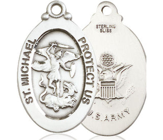 Sterling Silver Saint Michael Army Medal Catholic Jewelry