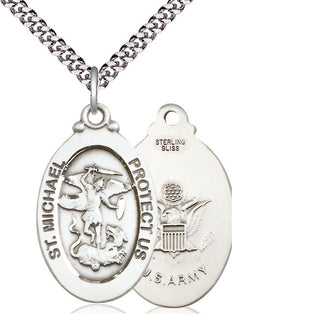 Sterling Silver Saint Michael Army Medal Catholic Jewelry