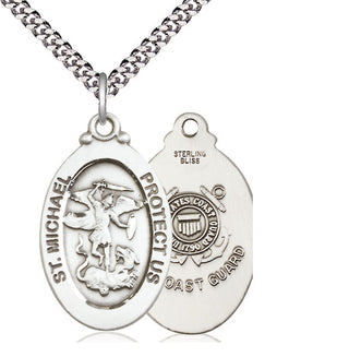 Sterling Silver Saint Michael Coast Guard Medal Catholic Jewelry