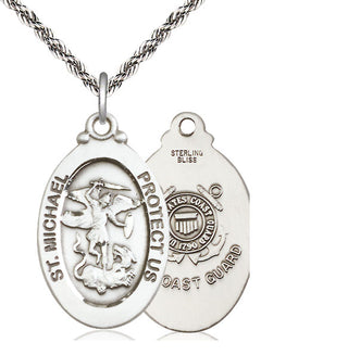 Sterling Silver Saint Michael Coast Guard Medal Catholic Jewelry
