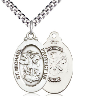 Sterling Silver Saint Michael National Guard Medal Catholic Jewelry