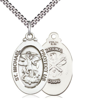 Sterling Silver Saint Michael National Guard Medal Catholic Jewelry