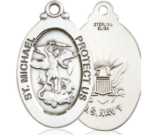 Sterling Silver Saint Michael Navy Medal Catholic Jewelry