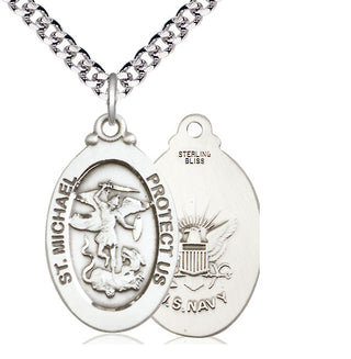 Sterling Silver Saint Michael Navy Medal Catholic Jewelry