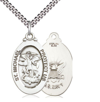 Sterling Silver Saint Michael Navy Medal Catholic Jewelry