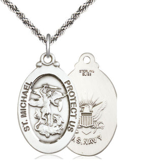 Sterling Silver Saint Michael Navy Medal Catholic Jewelry