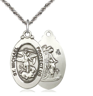Sterling Silver Saint Michael the Archangel Medal Catholic Jewelry