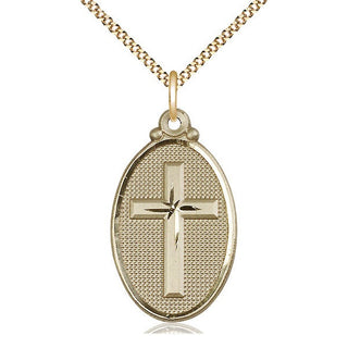 14kt Gold Filled Cross Medal Catholic Jewelry