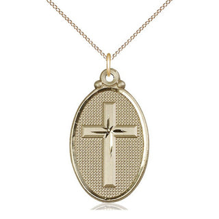 14kt Gold Filled Cross Medal Catholic Jewelry