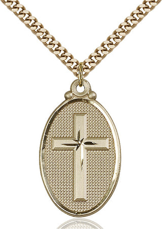 14kt Gold Filled Cross Medal Catholic Jewelry