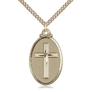 14kt Gold Filled Cross Medal Catholic Jewelry