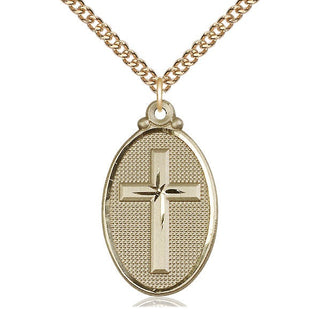 14kt Gold Filled Cross Medal Catholic Jewelry
