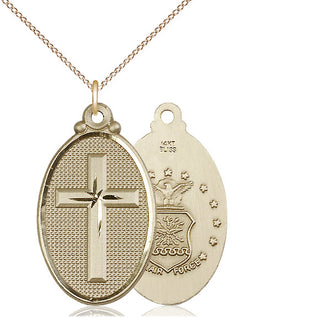 14kt Gold Cross Air Force Medal