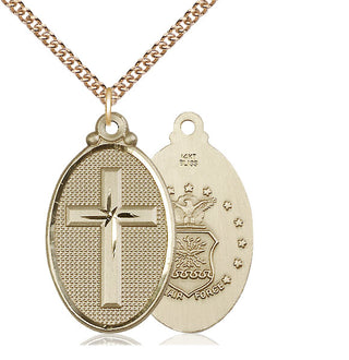 14kt Gold Cross Air Force Medal