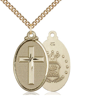 14kt Gold Cross Air Force Medal