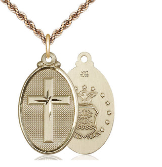 14kt Gold Cross Air Force Medal