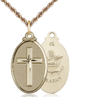 14kt Gold Cross Army Medal