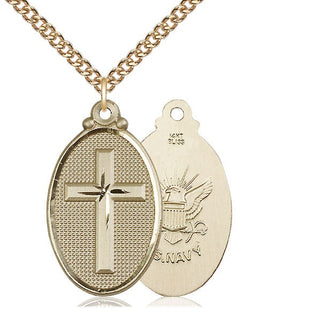 14kt Gold Cross Navy Medal