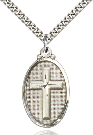 Sterling Silver Cross Medal Catholic Jewelry