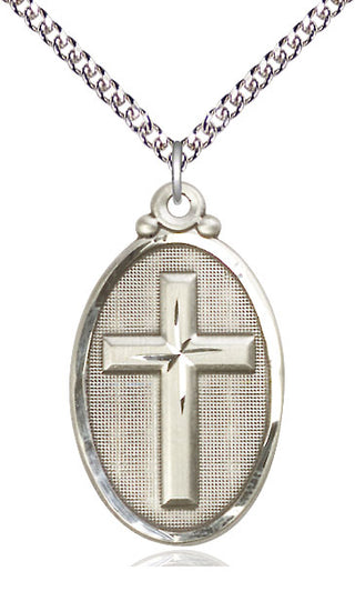 Sterling Silver Cross Medal Catholic Jewelry