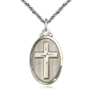 Sterling Silver Cross Medal Catholic Jewelry