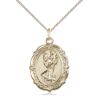 14kt Gold Filled Saint Christopher Medal Catholic Jewelry
