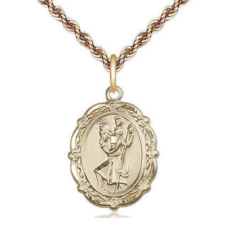 14kt Gold Filled Saint Christopher Medal Catholic Jewelry