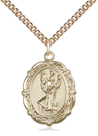 14kt Gold Saint Christopher Medal