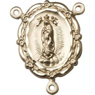 14kt Gold Our Lady of Guadalupe Rosary Center Rosary Center