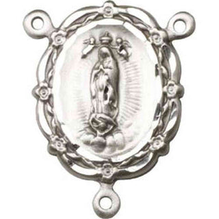 Sterling Silver Our Lady of Guadalupe Rosary Center Rosary Center