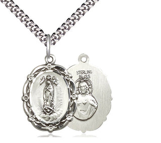 Sterling Silver Our Lady of Guadalupe Medal | Large