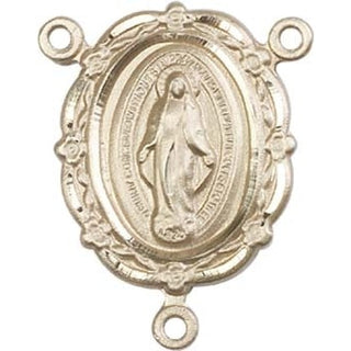 14kt Gold Miraculous Rosary Center Rosary Center