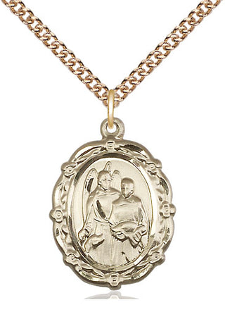 14kt Gold Filled Saint Raphael the Archangel Medal Catholic Jewelry