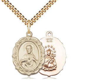 14kt Gold Filled Scapular Medal Catholic Jewelry