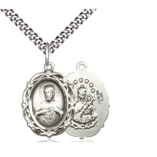 Sterling Silver Scapular Medal Catholic Jewelry